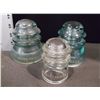 Image 3 : Three Vintage Electrical Glass Insulators