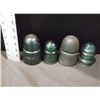 Image 1 : Four Blue Vintage Electrical Insulators