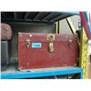 Image 1 : Red metal steamer trunk