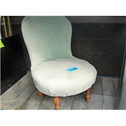 Green fabric bedroom slipper chair