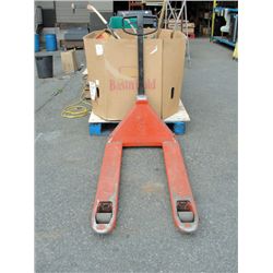 Orange and black pallet jack