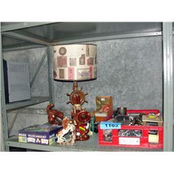 Shelf lot of collectables, misc and decorative