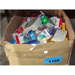 Box full of assorted printer ink cartridges