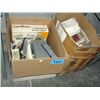 Image 1 : 2 boxes of misc; pens, electronics, etc