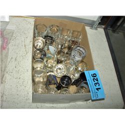 Box of assorted shot glasses