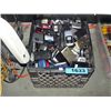 Image 1 : Black milk crate stuffed with assorted cell phone