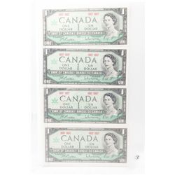 4x Canadian Old One Dollar Bills