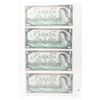 Image 1 : 4x Canadian Old One Dollar Bills