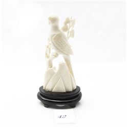 Genuine ivory carved bird figurine