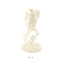 Genuine ivory carved bird figurine