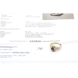 18k gold 1.84carat custom made ruby and diamond