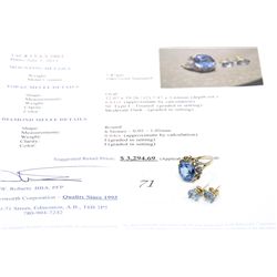 10k gold 6.65carat topaz and diamond ring and