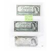 Image 1 : 3 canadian one dollar bank notes last 3 issues