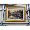 Image 1 : Framed oil on canvas transfer print titled lamp