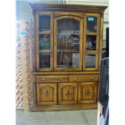 Oak buffet and hutch