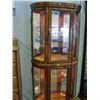Image 1 : Oak lighted display cabinet with curvex glass
