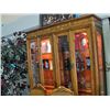 Image 1 : One piece solid wood lighted china cabinet with