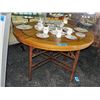 Image 1 : metal based with copper finish round oak table
