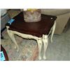 Image 1 : 2pc 2tone creme and brown nesting table set