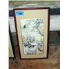 Image 1 : Framed original oriental silk print, signed by