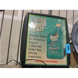 Quaker state lighted advertisment sign
