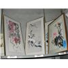 Image 1 : shelf lot of oriental framed pictures and signed