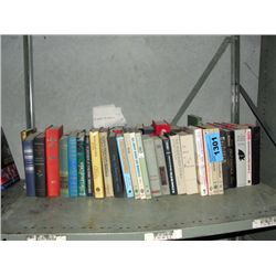 shelf lot of assorted books