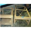Image 1 : 2pc coffee and end table set; oak with glass