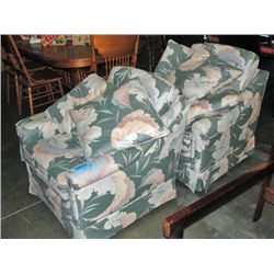 3pc upholstered living room chair set; two chairs