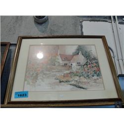 Framed cottage print