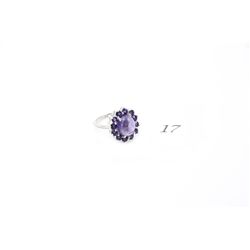 .925 Silver Amethyst Gemstone Cocktail Ring