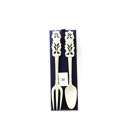 Genuine ivory carved fork and spoon set