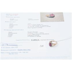 10k gold 1.50carat ruby and diamond dinner ring