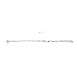 Silver necklace with cut crystal gemstones