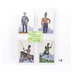 4 1969 military uniform collectors cards #'s 7, 22