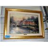 Image 1 : Framed oil on canvas transfer print titled lamp