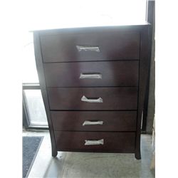 Cherry finish 5 drawer high boy dresser