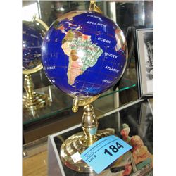 Semi precious polished stone world globe