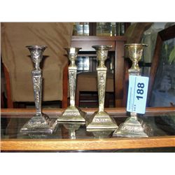 Lot of 4 silver plated candle holders
