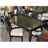 Image 1 : Cherry finish dining table with one leaf and 6