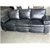 Image 1 : Black leather contemporary sofa