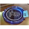 Image 1 : Blue art glass plate with west coast native motif