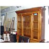 Image 1 : Lighted oak buffet and hutch