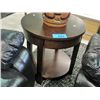 Image 1 : Mahogany finished single drawer round side table