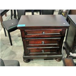 Matching cherry finish 3 drawer night stand