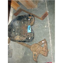 Vintage farmers jack and tractor seat