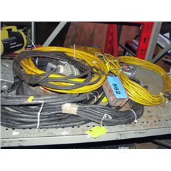 Shelf lot of assorted yellow and black electrical