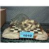 Image 1 : Fancy cast plaster chess board with chess pieces