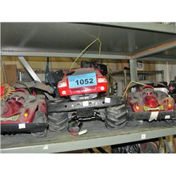 3 assorted radio controlled trucks and cars