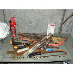 Shelf lot of assorted hand tools